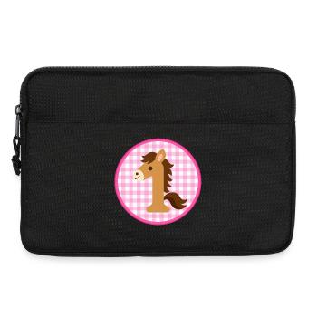 Pferd vichy karo 1 - Laptoptasche 13" - Schwarz - Vorne