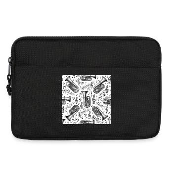 Tuba Noten und Musik Ornamente für Tubisten - Laptoptasche 13" - Schwarz - Vorne