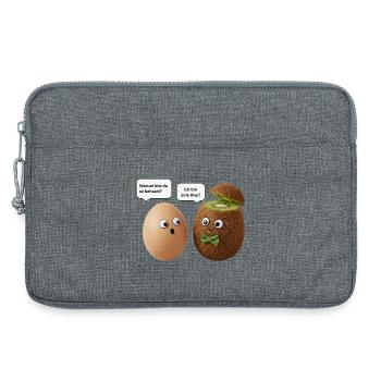 Kiwi and Egg Comedy Design - Laptop bag 13" - heather grey - Front