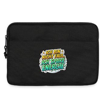 Ich bin nicht faul, ich spare Energie - Laptoptasche 13" - Schwarz - Vorne