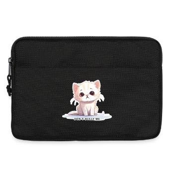 Don't Bully Me – Cute Cat with Message - Laptop bag 13" - black - Front