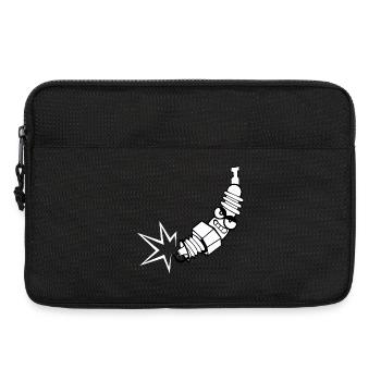 Spark plug comic with face - Laptop bag 13" - black - Front