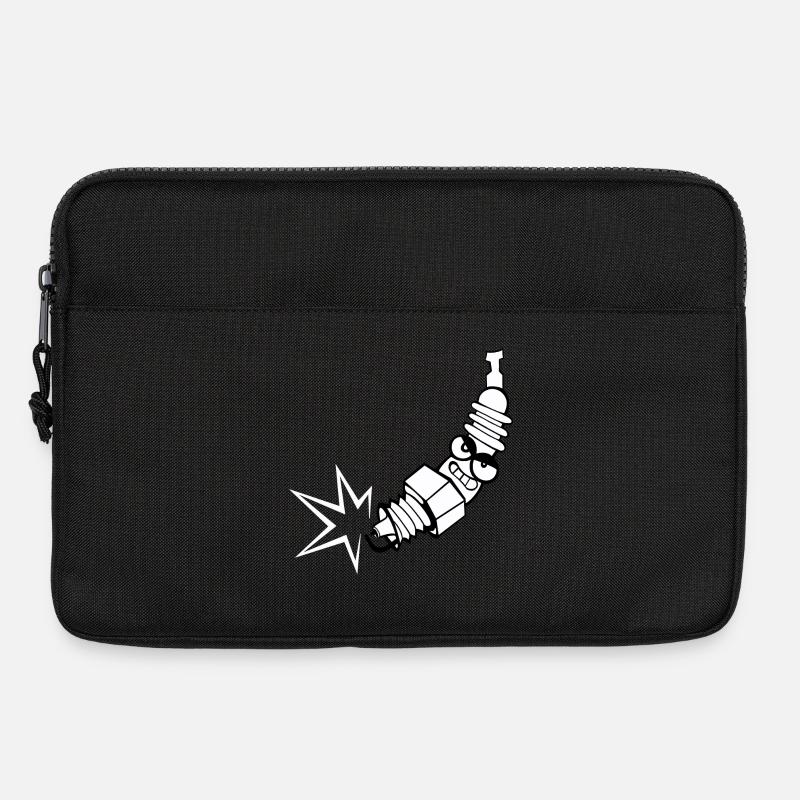Zündkerze Comic mit Gesicht - Laptoptasche 13" - Schwarz