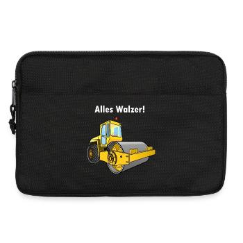 Dampfwalze, Alles Walzer, niederwalzen, Straßenbau - Laptoptasche 13" - Schwarz - Vorne