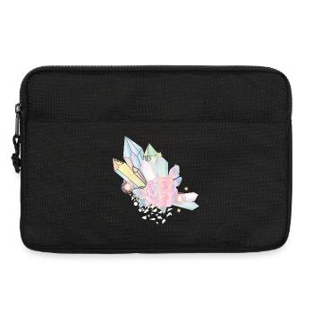 iridescent crystals with elven wings and rose - Laptop bag 13" - black - Front