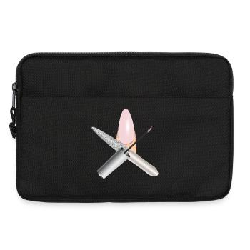 Fingernail manicure with nail file and nail polish - Laptop bag 13" - black - Front
