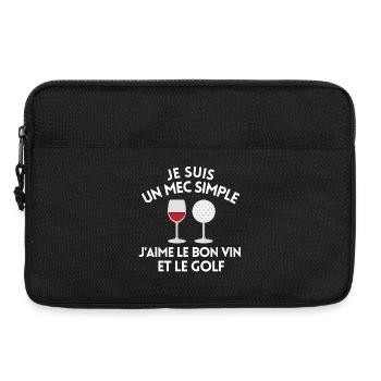 golf, golf sport, golf humour, golfeur - Sacoche pour ordinateur portable 13 pouces - noir - Devant