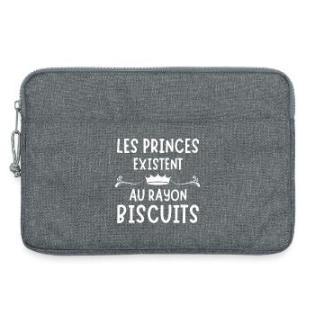 prince, prince humour, je suis un prince - Sacoche pour ordinateur portable 13 pouces - gris chiné - Devant