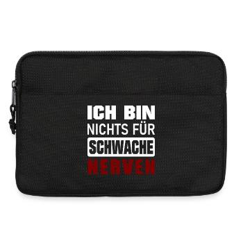 Ich bin nichts für schwache Nerven - Laptoptasche 13" - Schwarz - Vorne