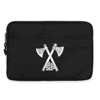 Haches et symbole viking blanc - Sacoche pour ordinateur portable 13 pouces - noir - Devant
