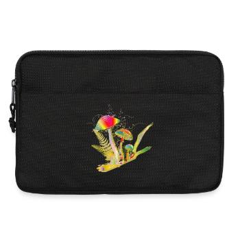 colorful composition forest mushrooms, grasses and branches - Laptop bag 13" - black - Front