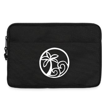 Vagues et palmier blanc - Sacoche pour ordinateur portable 13 pouces - noir - Devant