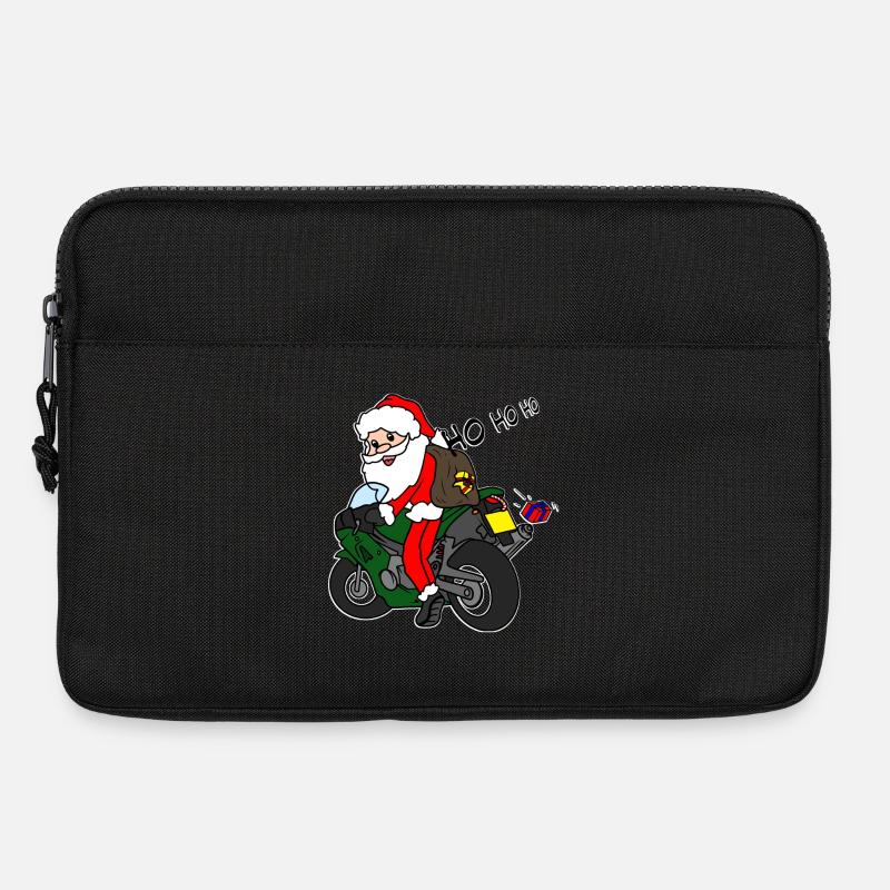 Weihnachts-Weihnachtsmann auf Motorrad mit Geschenken - Laptoptasche 13" - Schwarz