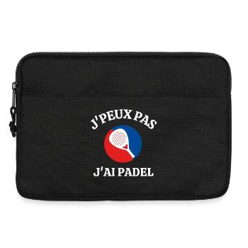 padel, fan de padel, joeur de padel - Sacoche pour ordinateur portable 13 pouces - noir - Devant