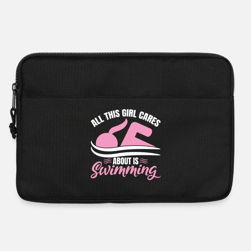 Schwimmer Mädchen - Laptoptasche 13" - Schwarz