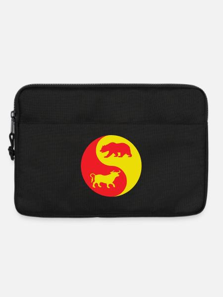 Yin Yang Bull and Red and Yellow Bear - Laptop bag 13" - black