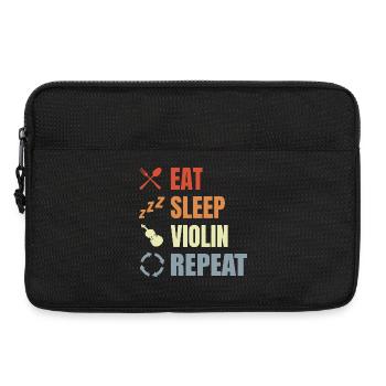 Food Sleep Violin Repeat - Laptop bag 13" - black - Front