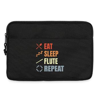 Essen Schlafen Flöte Wiederholen - Laptoptasche 13" - Schwarz - Vorne
