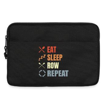 Eating, sleeping, rowing, repeating - Laptop bag 13" - black - Front