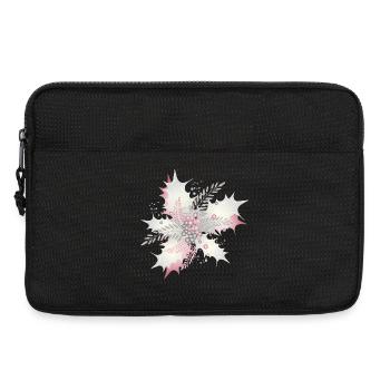 Branche de houx en blanc, argent et rose sombre - Sacoche pour ordinateur portable 13 pouces - noir - Devant