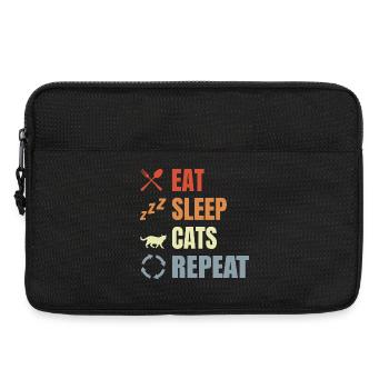Eat Sleep Cats Repeat - Laptop bag 13" - black - Front