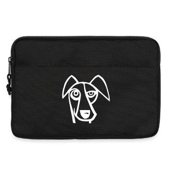 Funny White Dog - Laptop bag 13" - black - Front