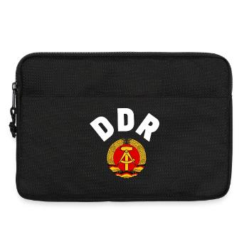 DDR 1974 WM Nationalmannschaft Retro Shirt Tasche - Laptoptasche 13" - Schwarz - Vorne