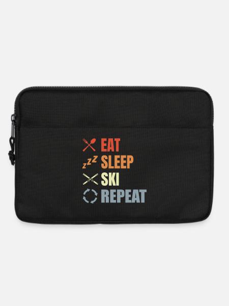 Eat Sleep Ski Repeat - Laptoptasche 13" - Schwarz
