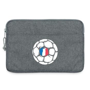 Championnats d’Europe de France de handball par équipe Icône du ballon par équipe - Sacoche pour ordinateur portable 13 pouces - gris chiné - Devant