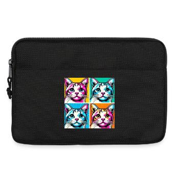 Cat Pop Art - Laptop bag 13" - black - Front