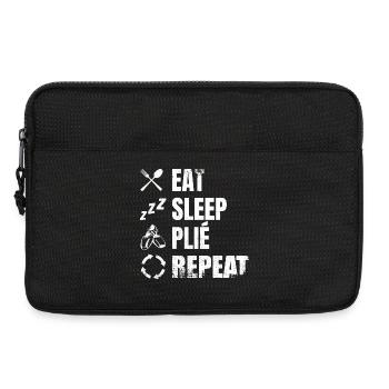 Eat Sleep Plié Repeat - Laptop bag 13" - black - Front