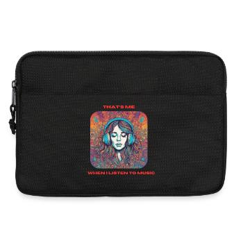 C’est moi quand j’écoute de la musique - Sacoche pour ordinateur portable 13 pouces - noir - Devant