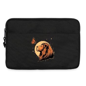 Lion avec papillon - Sacoche pour ordinateur portable 13 pouces - noir - Devant