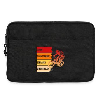 Essen, Mountainbike, Schlafen, Wiederholen - Laptoptasche 13" - Schwarz - Vorne