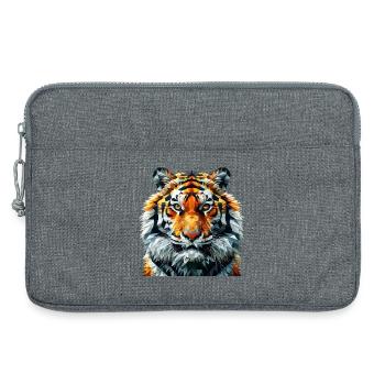 Geometric Lion Head Art Print - Laptop bag 13" - heather grey - Front