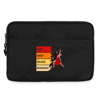 Essen, Tanzen, Schlafen, Wiederholen - Laptoptasche 13" - Schwarz - Vorne