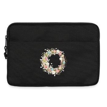 Ostereier,Blüten und Schleierkraut als Osterkranz - Laptoptasche 13" - Schwarz - Vorne