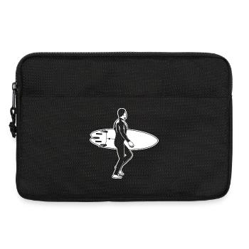 Illustration de surf - Sacoche pour ordinateur portable 13 pouces - noir - Devant