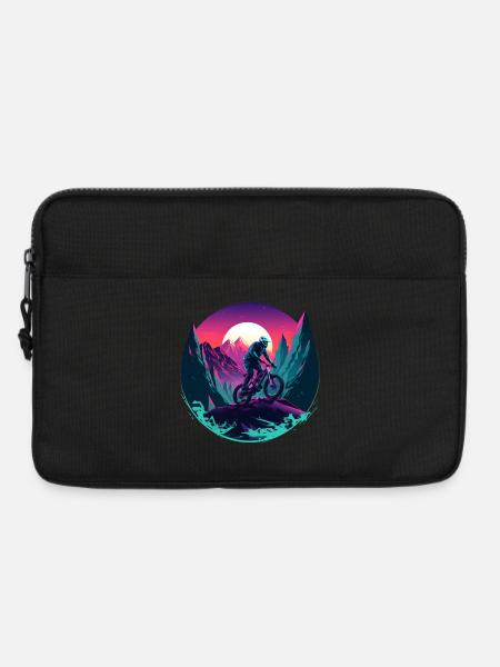 Mountainbiken Vaporwave - Laptoptasche 13" - Schwarz