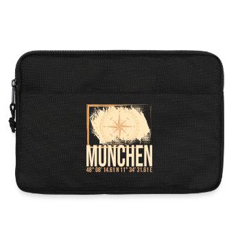 München Koordinaten - Laptoptasche 13" - Schwarz - Vorne