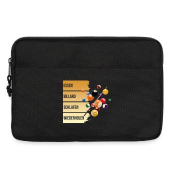 Essen - Billard - Schlafen - Wiederholen - Laptoptasche 13" - Schwarz - Vorne