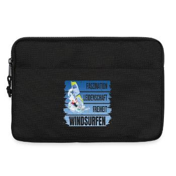 Faszination - Leidenschaft - Freiheit - Windsurfen - Laptoptasche 13" - Schwarz - Vorne