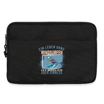 Ein Leben ohne Windsurfen ist möglich aber Sinnlos - Laptoptasche 13" - Schwarz - Vorne