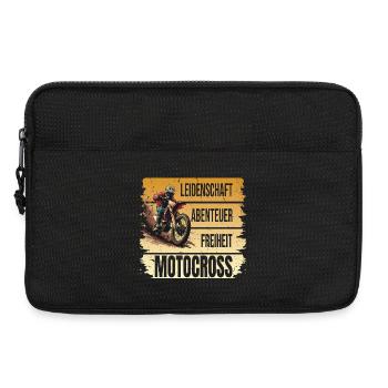 Leidenschaft - Abenteuer - Freiheit - Motocross - Laptoptasche 13" - Schwarz - Vorne
