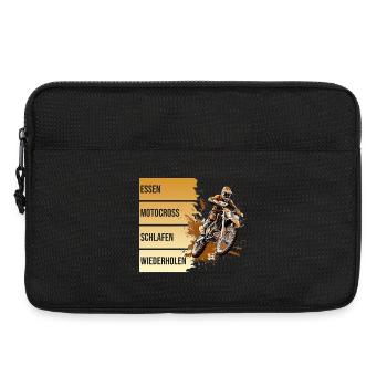 Essen - Motocross - Schlafen - Wiederholen - Laptoptasche 13" - Schwarz - Vorne