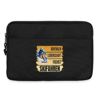 Adrenalin - Leidenschaft - Freiheit - Skifahren - Laptoptasche 13" - Schwarz - Vorne