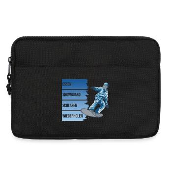 Essen - Snowboard - Schlafen - Wiederholen - Laptoptasche 13" - Schwarz - Vorne