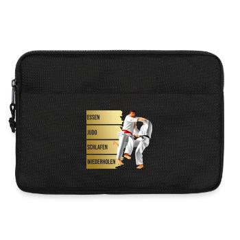 Essen - Judo - Schlafen - Wiederholen - Laptoptasche 13" - Schwarz - Vorne