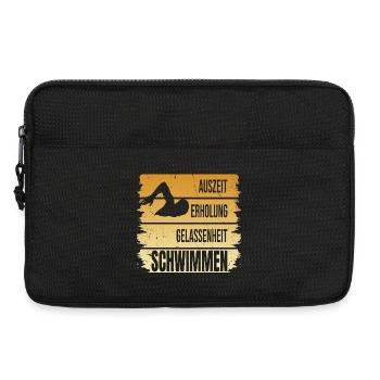 Auszeit - Erholung - Gelassenheit - Schwimmen - Laptoptasche 13" - Schwarz - Vorne