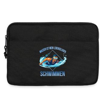Wasser ist mein Lebenselixier - Schwimmen - Laptoptasche 13" - Schwarz - Vorne